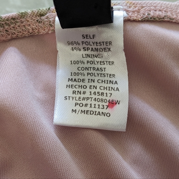 Floral Long Sleeve Corset Top, Off Shoulder Ruched Bustier, Pink Size Medium - Picture 6 of 9